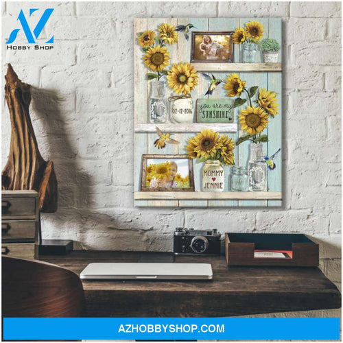You Are My Sunshine Personalized Gift For Daughter Sunflower Art Canvas Wall Decor