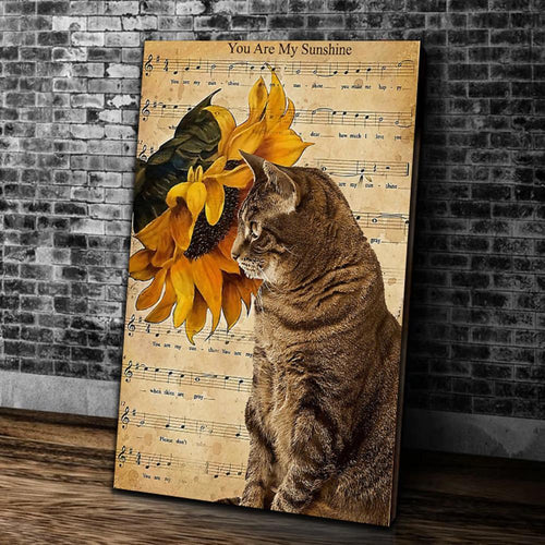 You Are My Sunshine Cat Canvas Wall Art