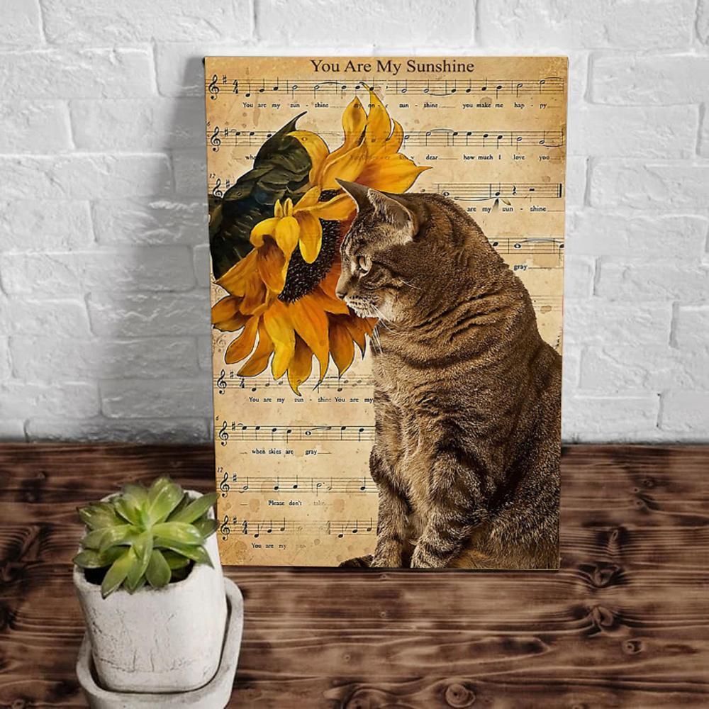 You Are My Sunshine Cat Canvas Wall Art
