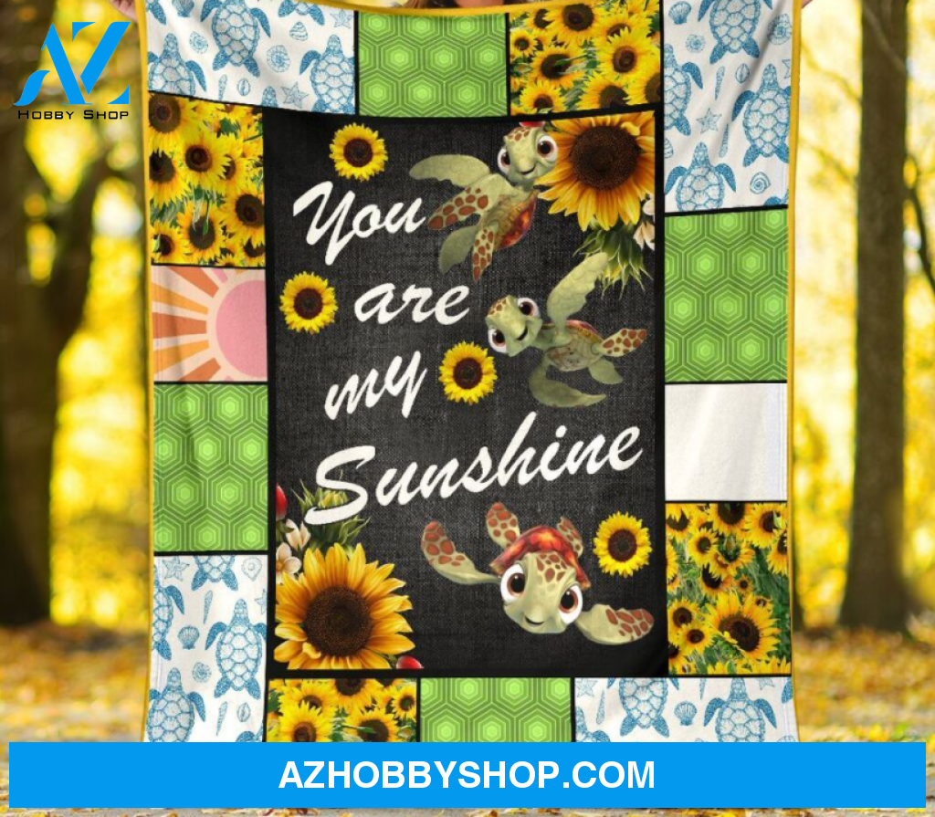You Are My Sunshine Sunflower Turtle Blanket Gift For Turtle Lovers Birthday Gift Home Decor Bedding Couch Sofa Soft and Comfy Cozy