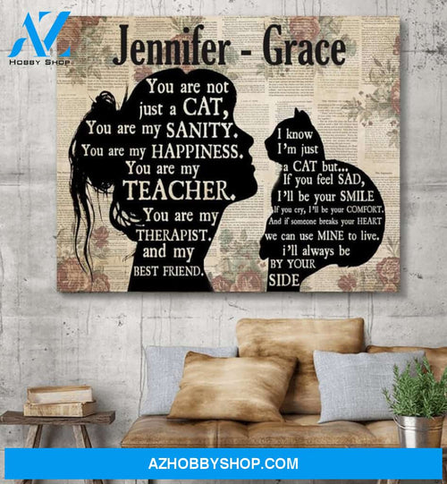 You are not a cat, you are my best friend - Matte canvas, gift for cat lover, custom canvas
