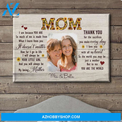 You Are The World - Personalized Custom Photo Canvas