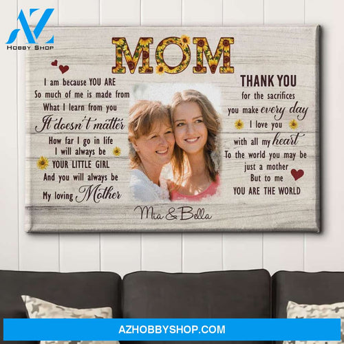You Are The World - Personalized Custom Photo Canvas