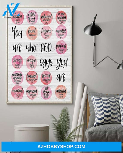 Teacher Classroom Canvas You Are Who God Says You Are, Student Wall Art Back to School Gift for Teacher