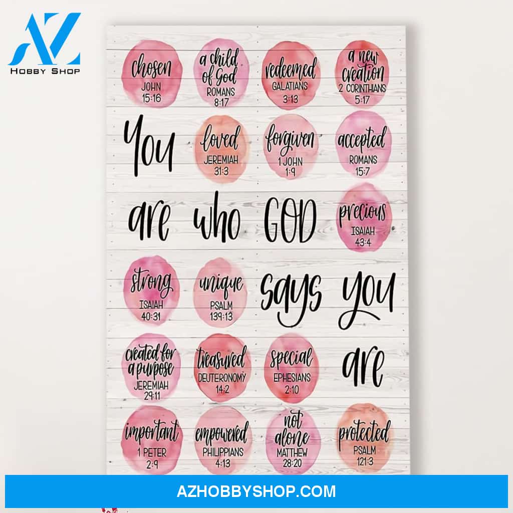 Teacher Classroom Canvas You Are Who God Says You Are, Student Wall Art Back to School Gift for Teacher