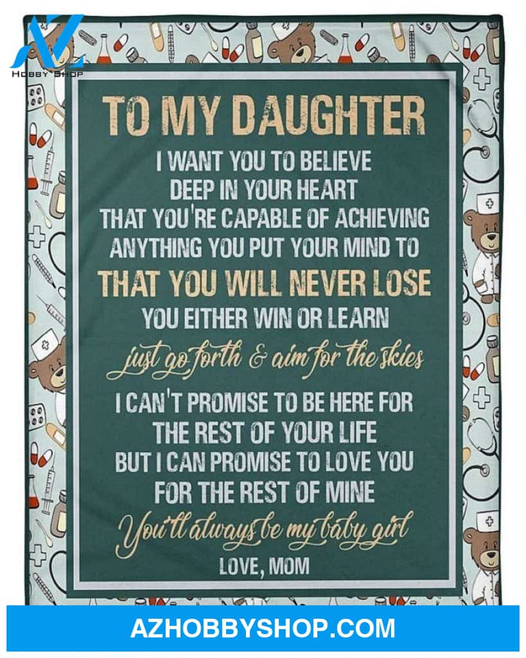 You Either Win Or Learn To Daughter Fleece Blanket