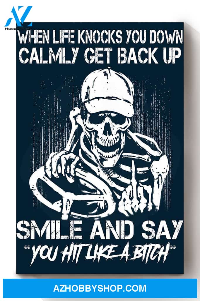 You Hit Like A Bitch Halloween Canvas And Poster, Wall Decor Visual Art, Halloween Gift, Happy Halloween 1