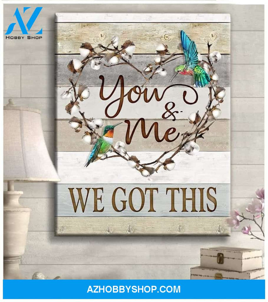 You & Me Hummingbird Premium Wall Art Canvas