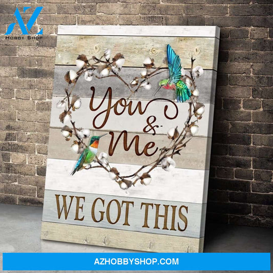 You & Me Hummingbird Premium Wall Art Canvas