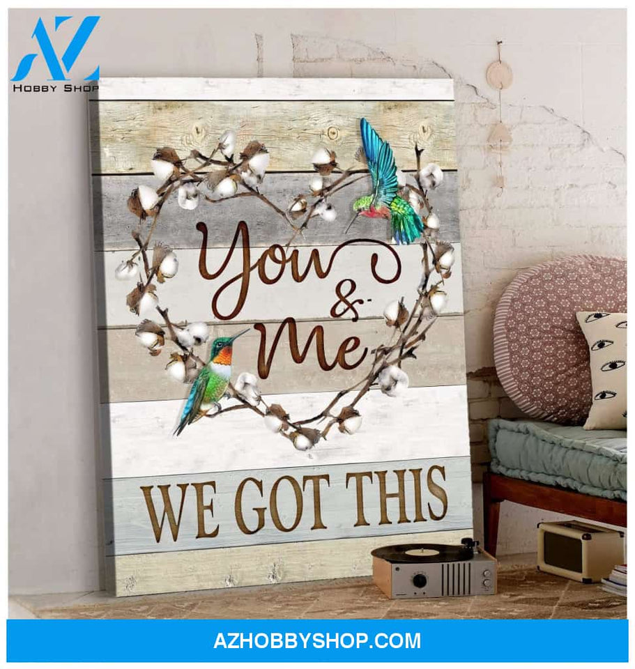 You & Me Hummingbird Premium Wall Art Canvas