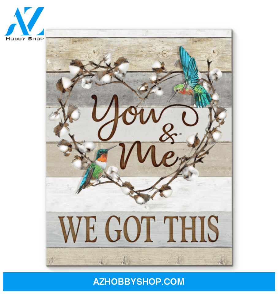 You & Me Hummingbird Premium Wall Art Canvas