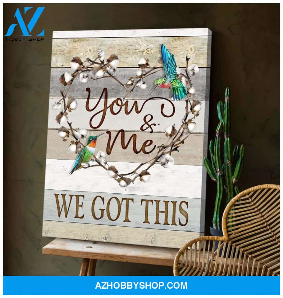 You & Me Hummingbird Premium Wall Art Canvas