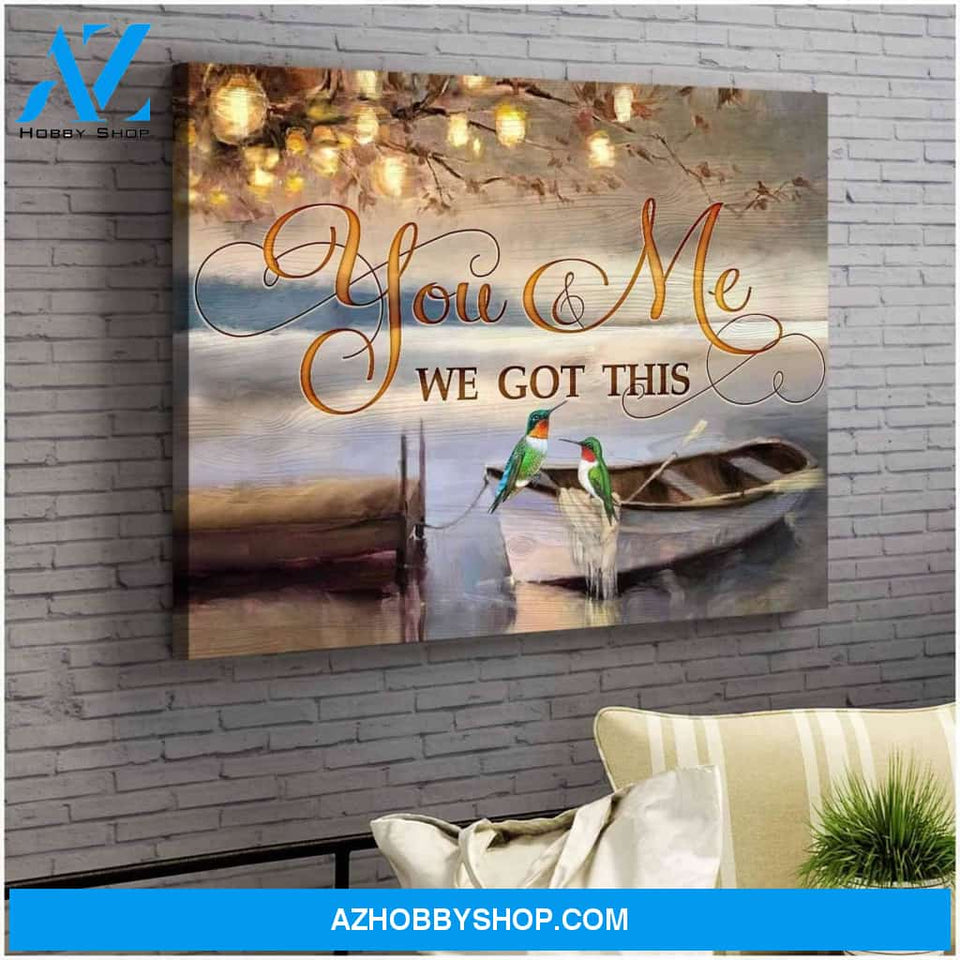 You & Me Hummingbird Premium Wall Art Canvas
