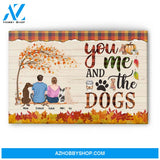 You & Me & The Dogs - Personalized Poster - Cavas - Fall Season Gift For Couple - Couple & Dog Back