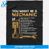 You Might Be A Mechanic If Funny Mechanic Blanket