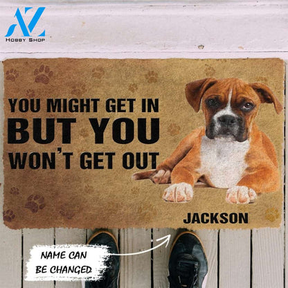 Gearhumans Gearhuman 3D You Might Get In Boxer Dog Custom Name Doormat