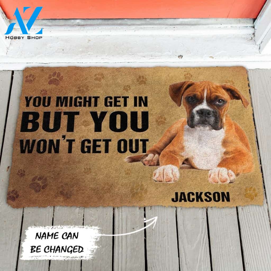 Gearhumans Gearhuman 3D You Might Get In Boxer Dog Custom Name Doormat