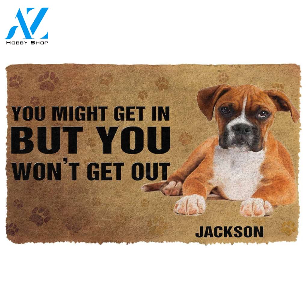 Gearhumans Gearhuman 3D You Might Get In Boxer Dog Custom Name Doormat