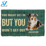 Gearhumans Gearhuman 3D You Might Get In But You Wont Get Out Australian Shepherds Dog Doormat
