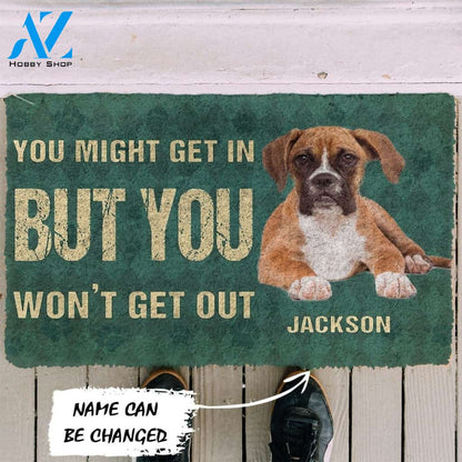 Gearhumans Gearhuman 3D You Might Get In But You Wont Get Out Boxers Dog Doormat