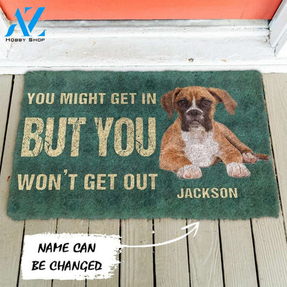 Gearhumans Gearhuman 3D You Might Get In But You Wont Get Out Boxers Dog Doormat