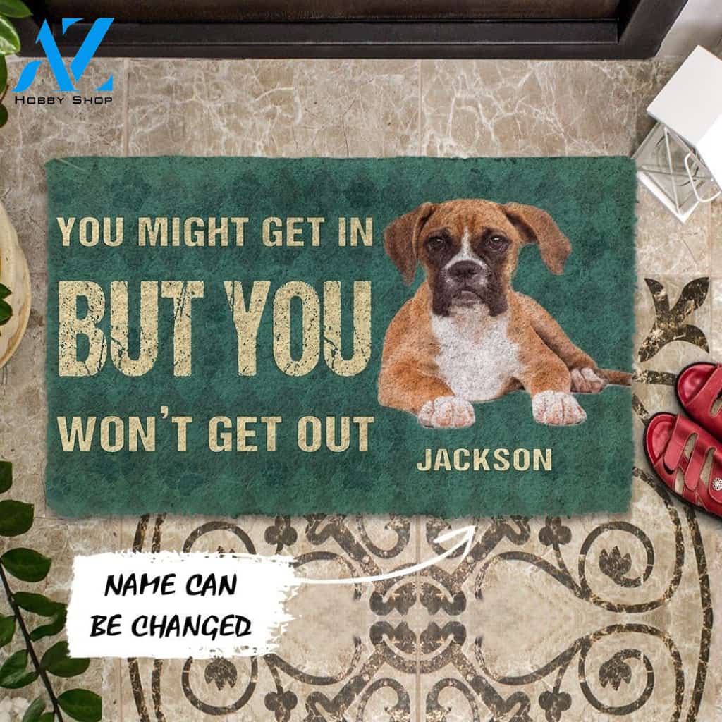 Gearhumans Gearhuman 3D You Might Get In But You Wont Get Out Boxers Dog Doormat