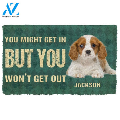 Gearhumans Gearhuman 3D You Might Get In But You Wont Get Out Cavalier King Charles Spaniels Dog Doormat