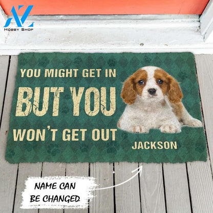 Gearhumans Gearhuman 3D You Might Get In But You Wont Get Out Cavalier King Charles Spaniels Dog Doormat