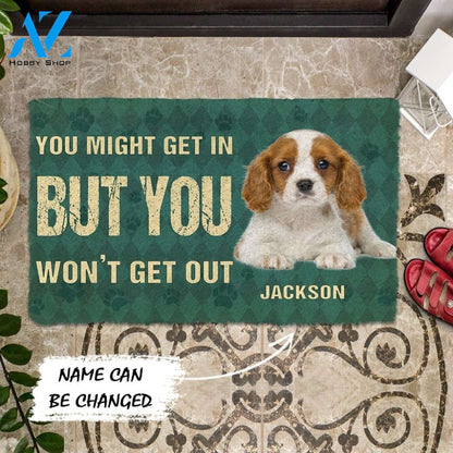 Gearhumans Gearhuman 3D You Might Get In But You Wont Get Out Cavalier King Charles Spaniels Dog Doormat
