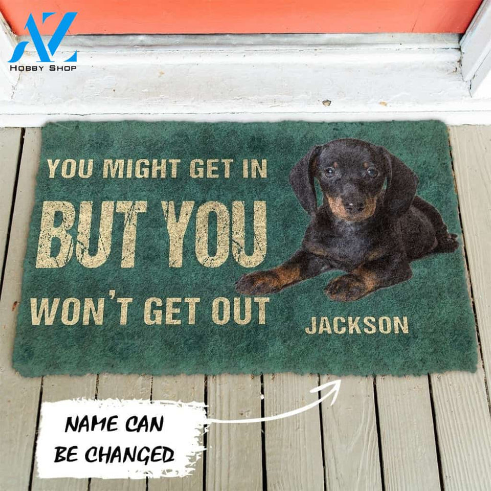 Gearhumans Gearhuman 3D You Might Get In But You Wont Get Out Dachshunds Dog Doormat