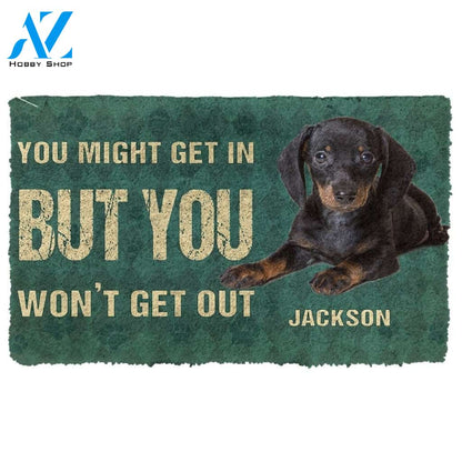 Gearhumans Gearhuman 3D You Might Get In But You Wont Get Out Dachshunds Dog Doormat