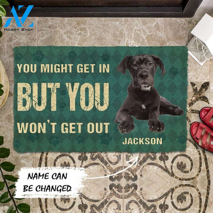 Gearhumans Gearhuman 3D You Might Get In But You Wont Get Out Great Danes Dog Doormat