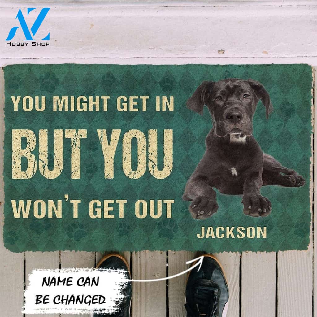 Gearhumans Gearhuman 3D You Might Get In But You Wont Get Out Great Danes Dog Doormat