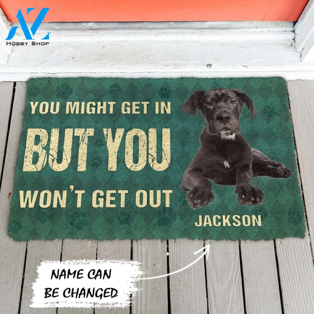 Gearhumans Gearhuman 3D You Might Get In But You Wont Get Out Great Danes Dog Doormat