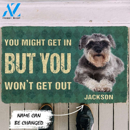 Gearhumans Gearhuman 3D You Might Get In But You Wont Get Out Miniature Schnauzers Dog Doormat