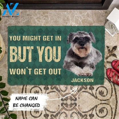 Gearhumans Gearhuman 3D You Might Get In But You Wont Get Out Miniature Schnauzers Dog Doormat