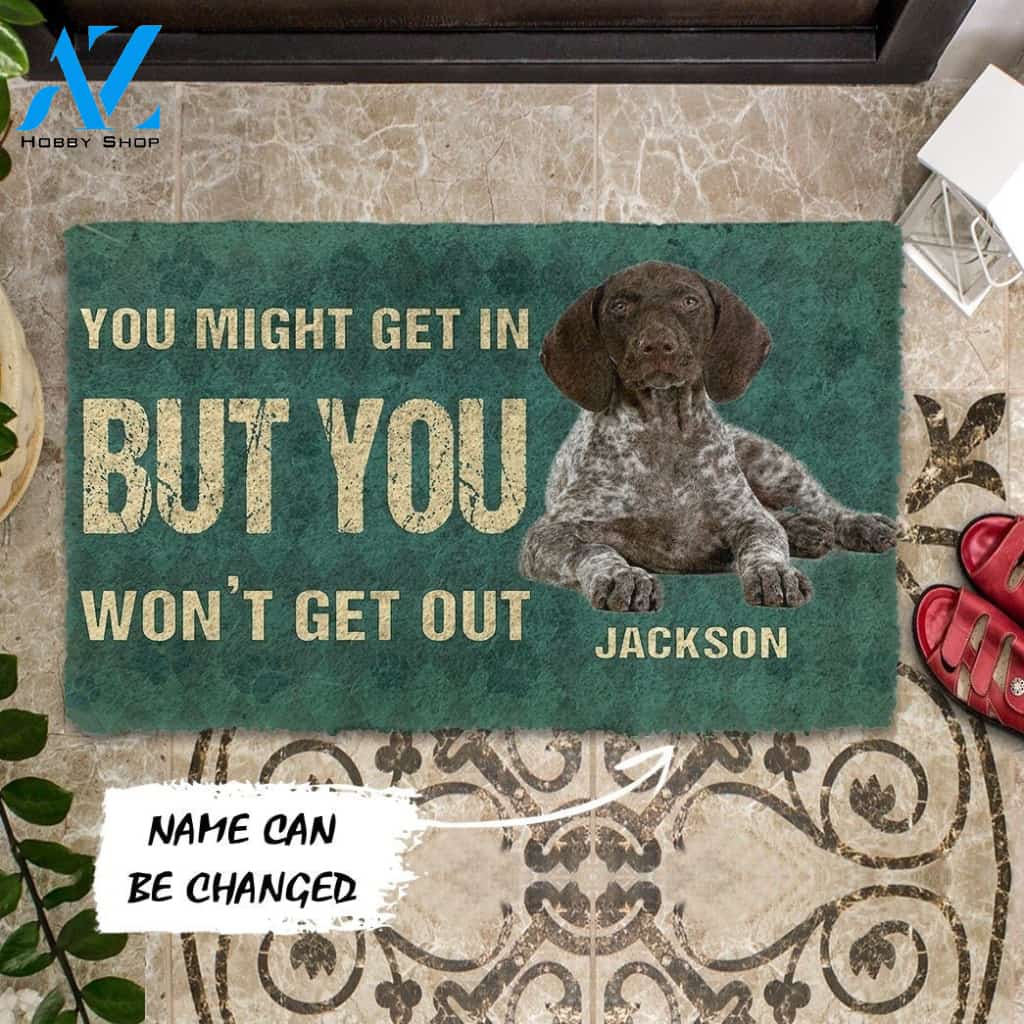 Gearhumans Gearhuman 3D You Might Get In But You Wont Get Out Pointers German Shorthaired Dog Doormat