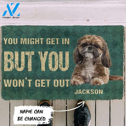 Gearhumans Gearhuman 3D You Might Get In But You Wont Get Out Shih Tzu Dog Doormat