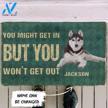 Gearhumans Gearhuman 3D You Might Get In But You Wont Get Out Siberian Huskies Dog Doormat