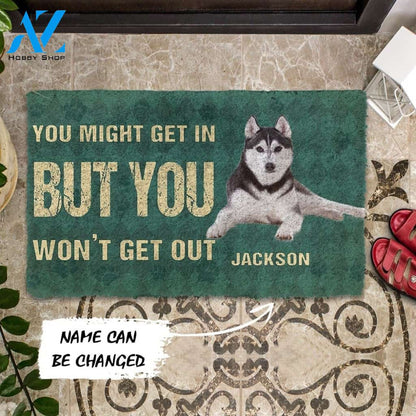 Gearhumans Gearhuman 3D You Might Get In But You Wont Get Out Siberian Huskies Dog Doormat
