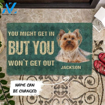 Gearhumans Gearhuman 3D You Might Get In But You Wont Get Out Yorkshire Terriers Dog Doormat