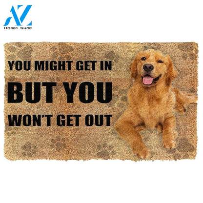 Gearhumans Gearhuman 3D You Might Get In Golden Retriever Custom Doormat