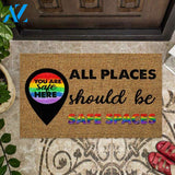 You re Safe Here LGBT Support Indoor And Outdoor Doormat Gift For Friend Family Decor Warm House Gift Welcome Mat