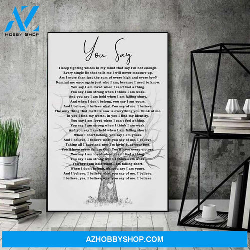 You Say Song Lyrics Canvas Wall Art, Wall Decor Visual Art, Song Lyrics Poster, Vintage Posters Gift Fan