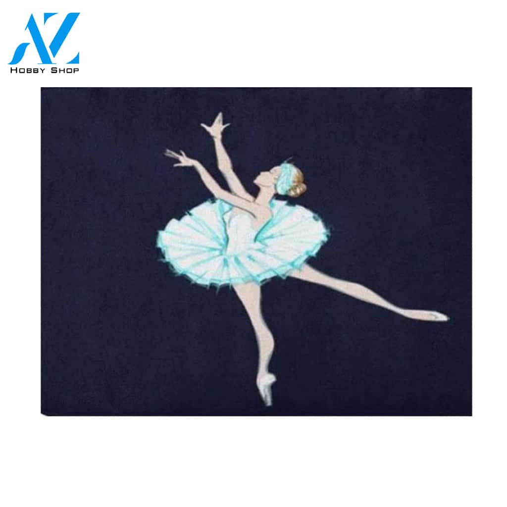 Young Ballet Dancer Girl Free Hand Sketch Doormat Welcome Mat House Warming Gift Home Decor Funny Doormat Gift Idea
