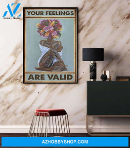 Mental Health Awareness Art, Your Feelings Are Valid Poster, Be Kind To Your Mind Canvas And Poster, Wall Decor Visual Art