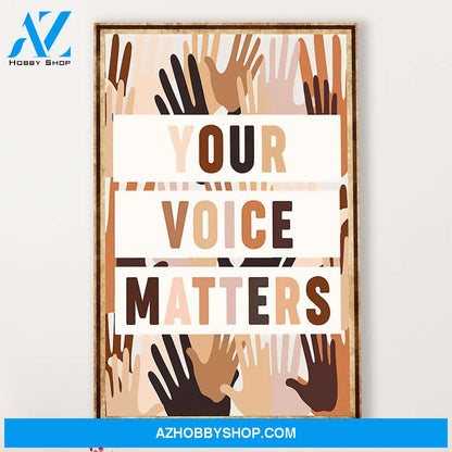 Teacher Classroom Canvas Your Voice Matters, Student Wall Art Back to School Gift for Teacher