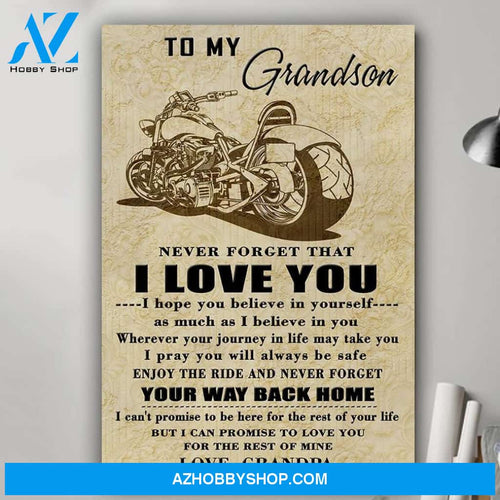 Your Way Back Home Biker Poster Gift For Grandson