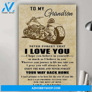 Your Way Back Home Biker Poster Gift For Grandson