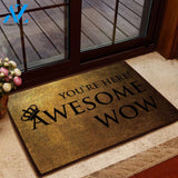 You're Here! Awesome Wow Coir Pattern All Over Printing Doormat | Welcome Mat | House Warming Gift